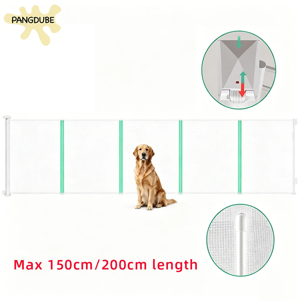 PANGDUBE Puerta de seguridad retráctil sin perforar para bebés - imagen 3