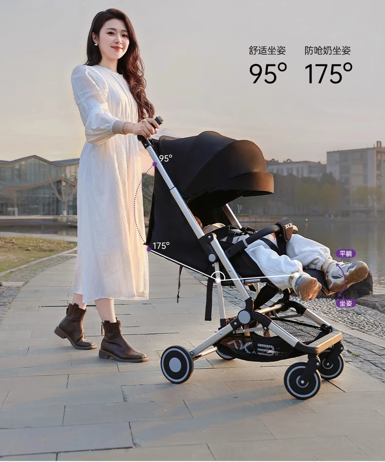 Carrito con capota extendida