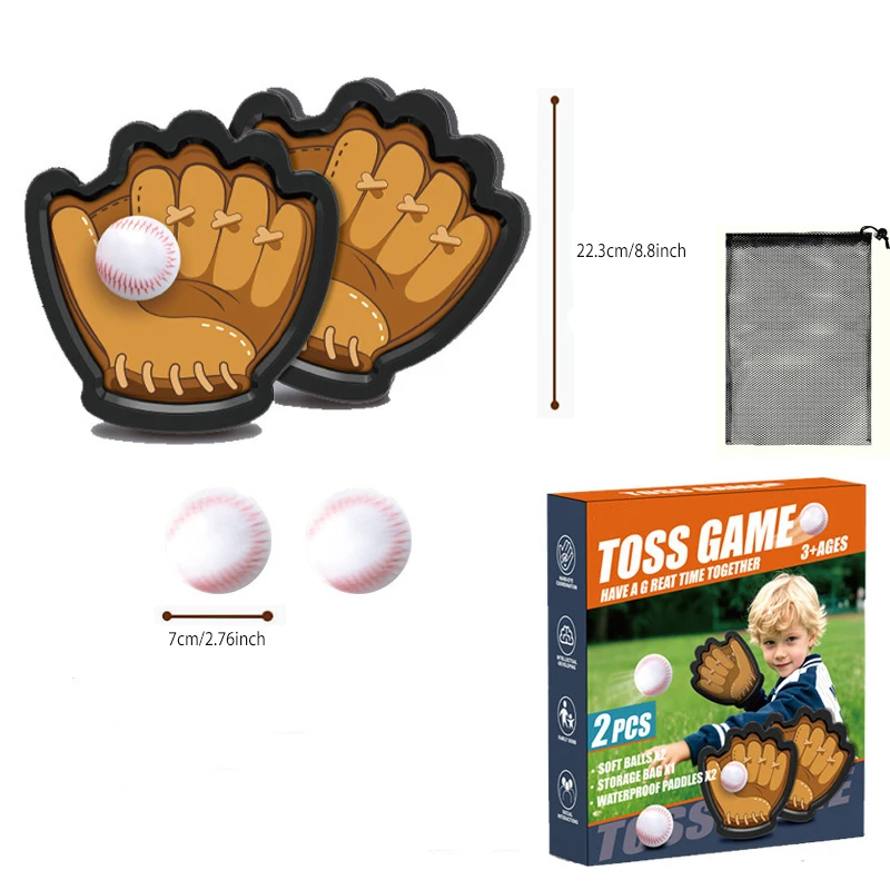 Juego de pelota portátil para lanzar y atrapar con guante béisbol - imagen 4