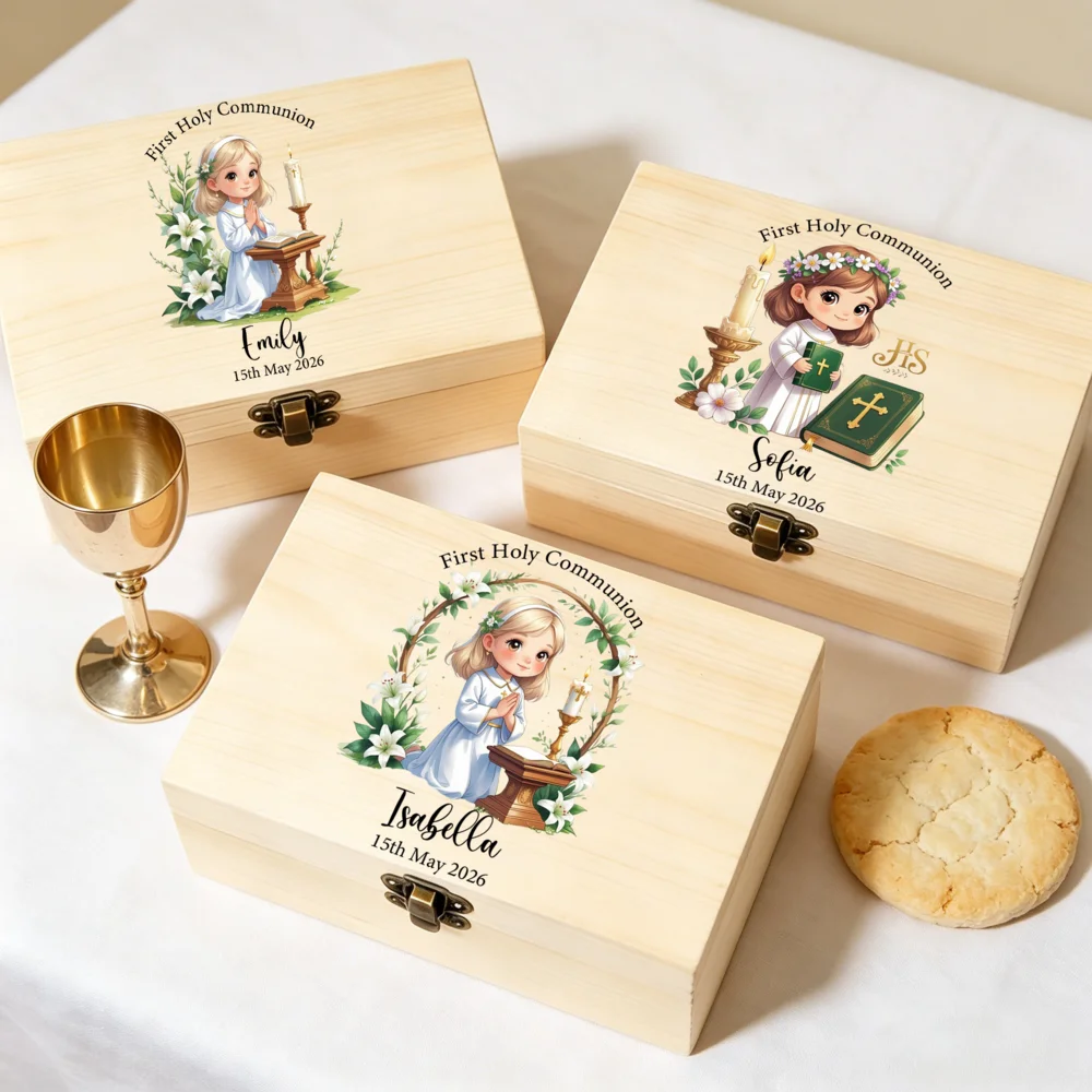 Caja de recuerdos personalizada para Primera Comunión: niño o niña - imagen 5