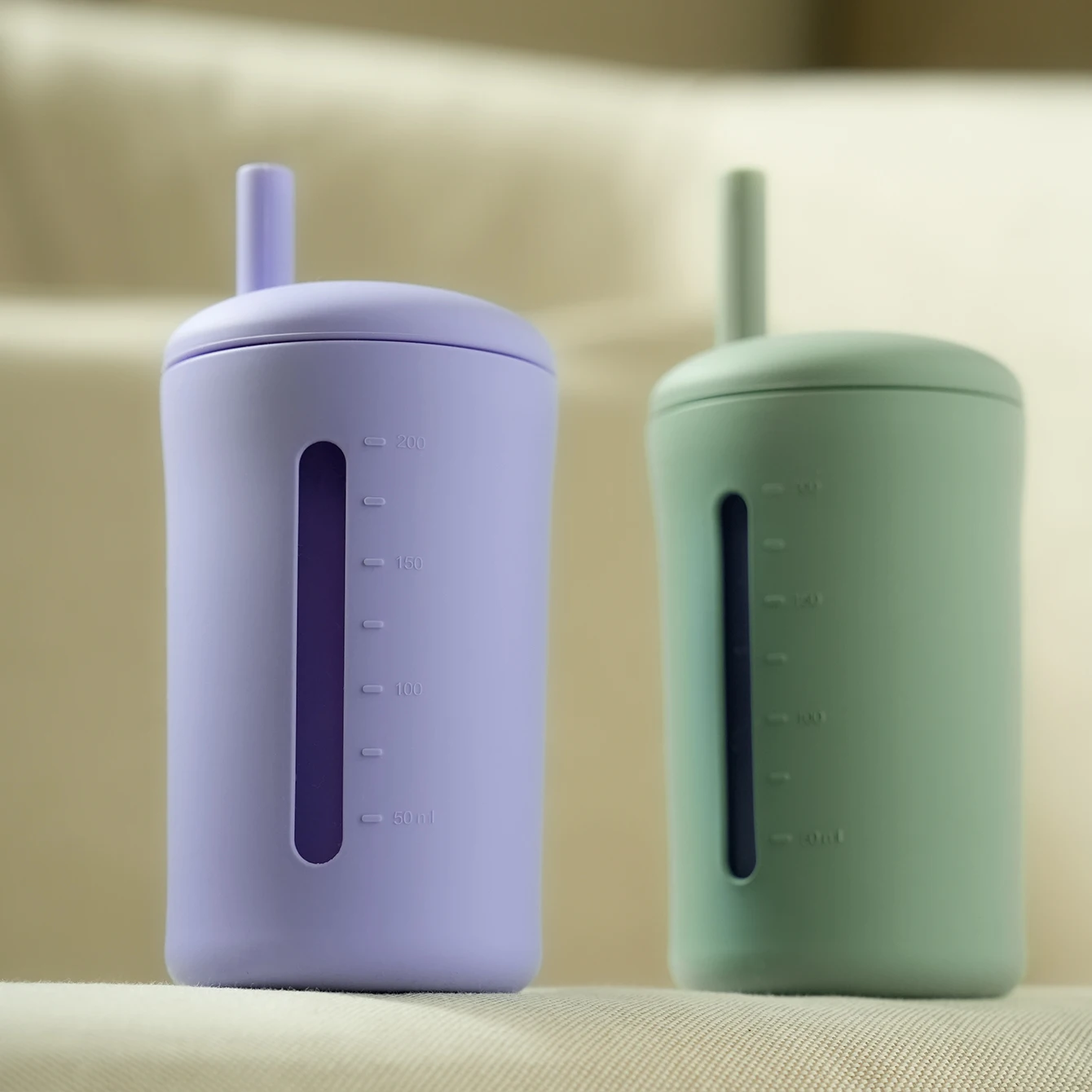 Taza con pajita silicona libre de BPA, antifugas entrenamiento bebés - imagen 4