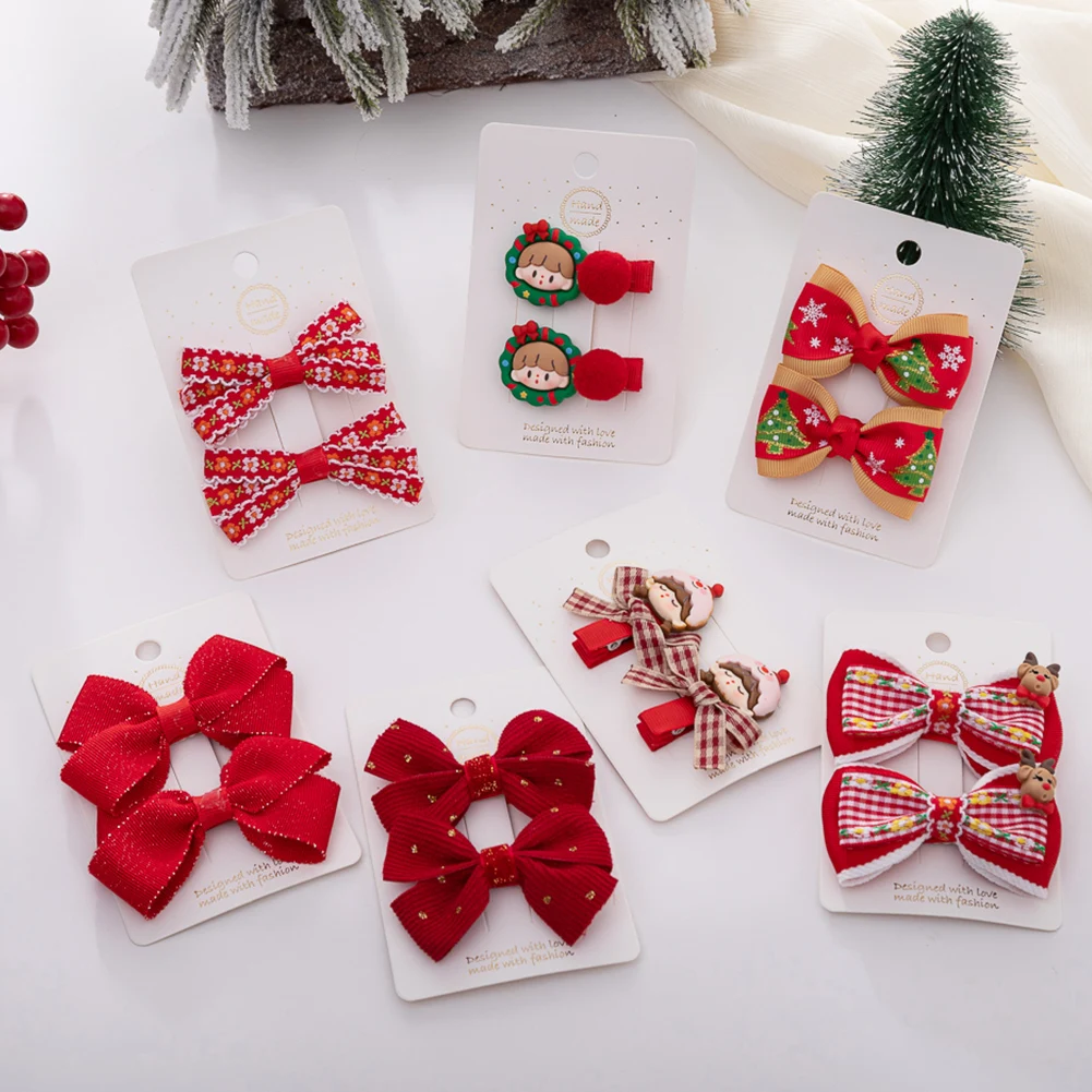 Pinzas de pelo navidad para niña – Set con lazos y flores