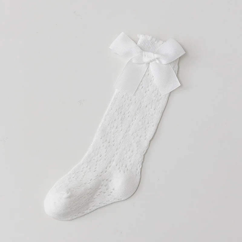 Calcetines altos de verano transpirables de algodón para bebés