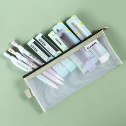 Estuche escolar grande de nailon transparente unisex para niño
