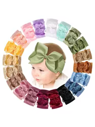 Diadema bebé niña con lazo grande de nailon para invierno