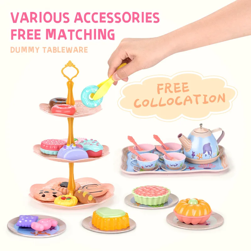 Juego té infantil hojalata para casa de juegos merienda postres - imagen 3