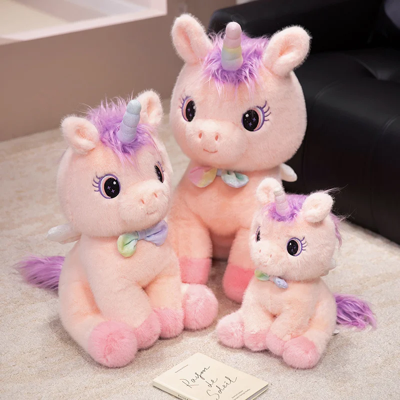 Peluche unicornio arcoíris con alas, almohada angelical - imagen 4