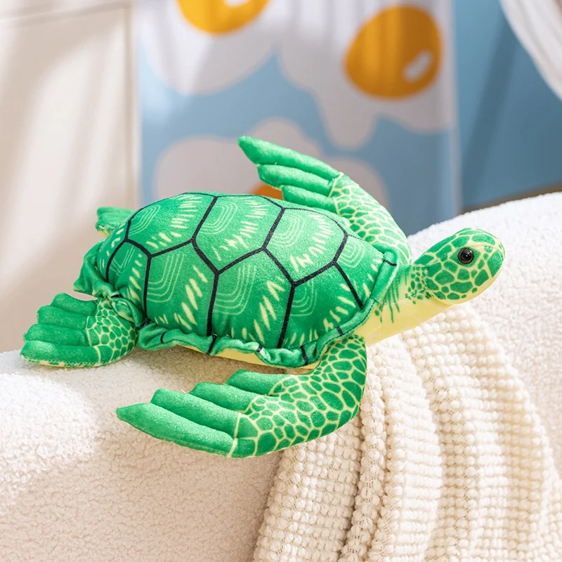 Peluche de tortuga en posición sentada