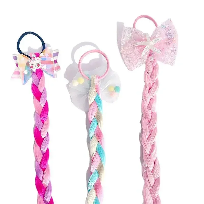 Peluca cola de caballo caramelo para niños y niñas – Estilo princesa