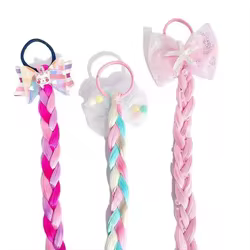 Peluca cola de caballo caramelo para niños y niñas – Estilo princesa