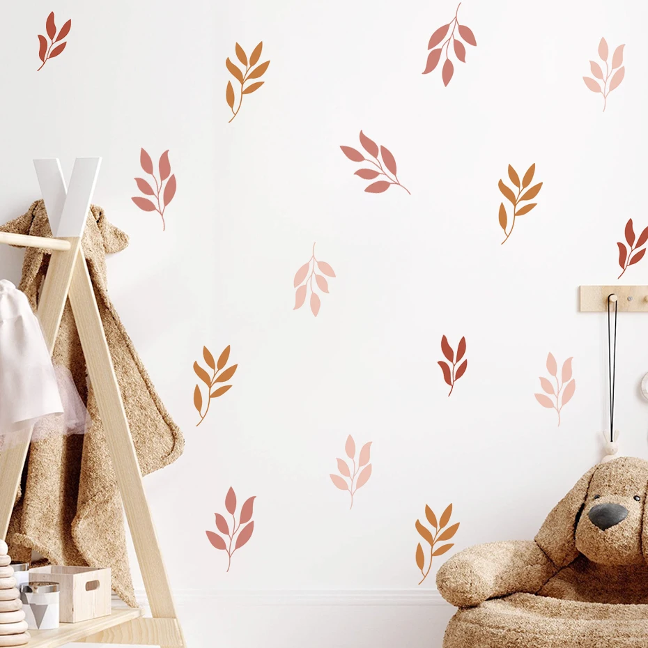 Pegatinas decorativas bohemias de hojas secas para cuarto infantil - imagen 2