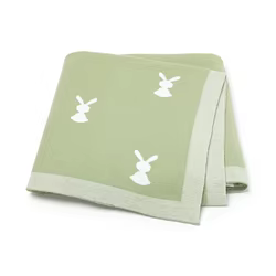 Mantas de bebé de algodón con estampado de conejo de Pascua