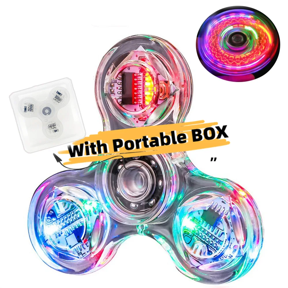Fidget spinner con luz LED para aliviar el estrés, brilla en la oscuridad - imagen 4