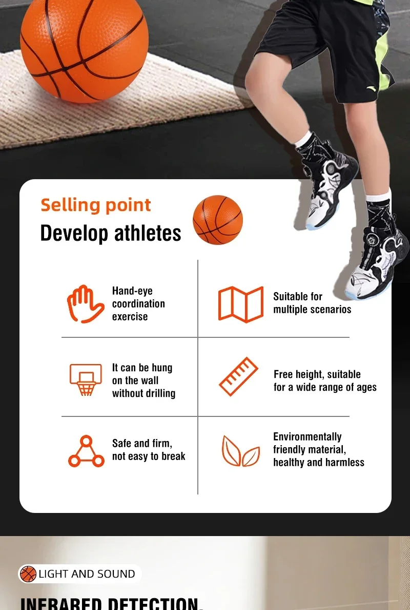 Set baloncesto infantil portátil para interior exterior - imagen 5