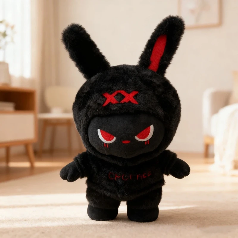 Peluche de conejito gótico oscuro para niños, regalo de Pascua - imagen 2