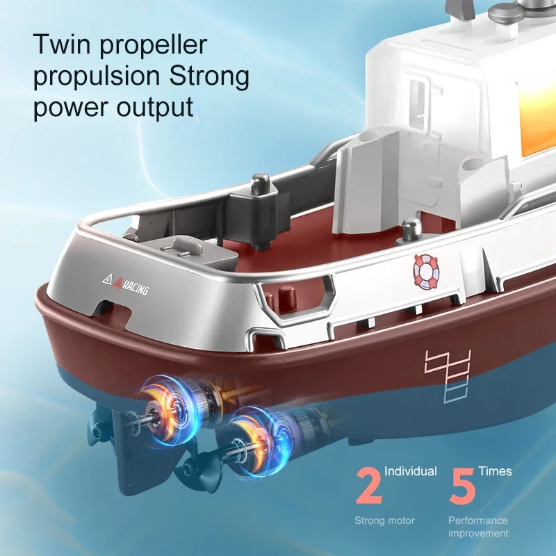 Barco teledirigido RC tipo remolcador eléctrico para niños - imagen 3