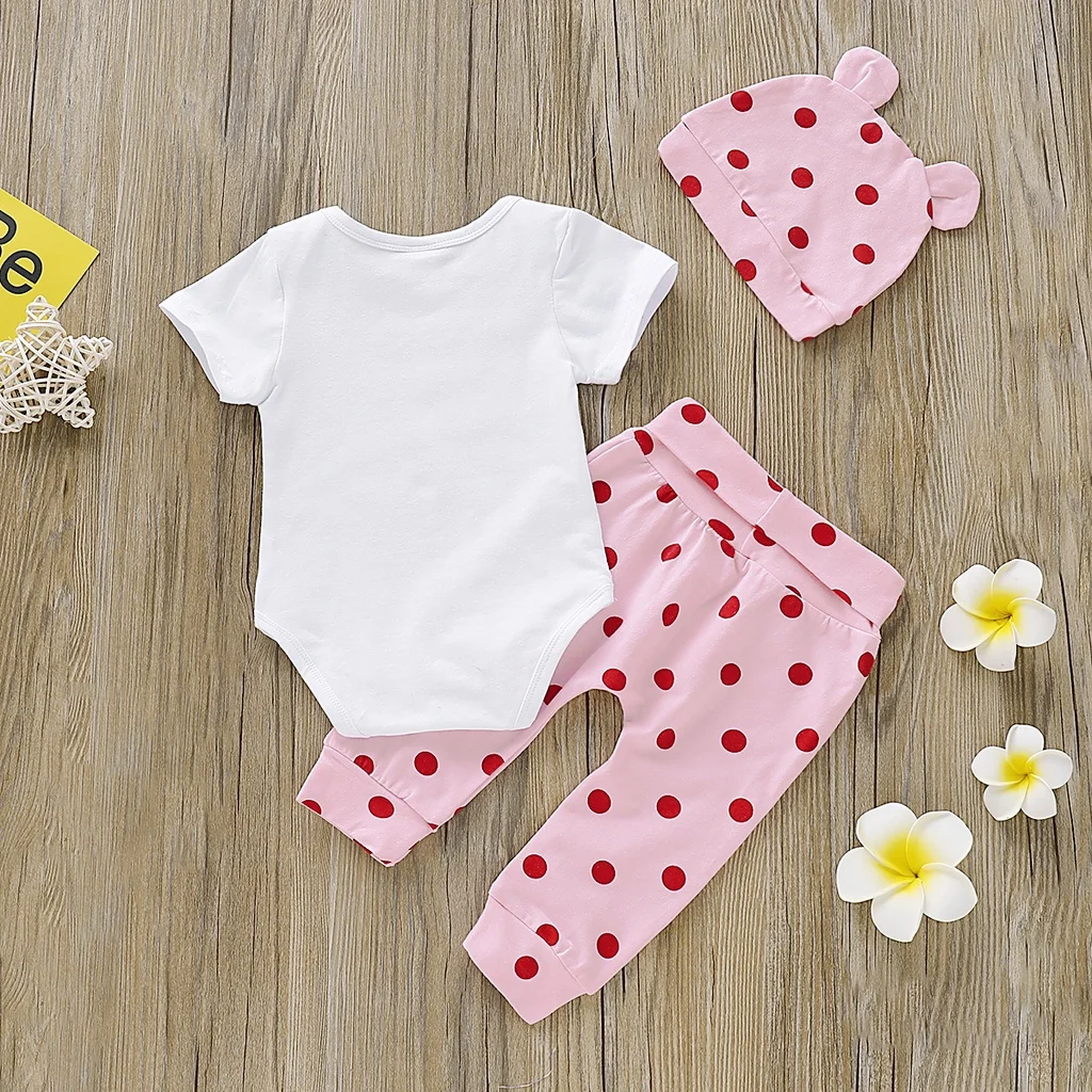 Conjunto bebé niña: mono manga corta ciervos, pantalón rosa y sombrero - imagen 4
