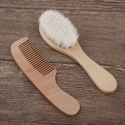 vvocci Cepillo de bebé madera y lana para masaje recién nacido