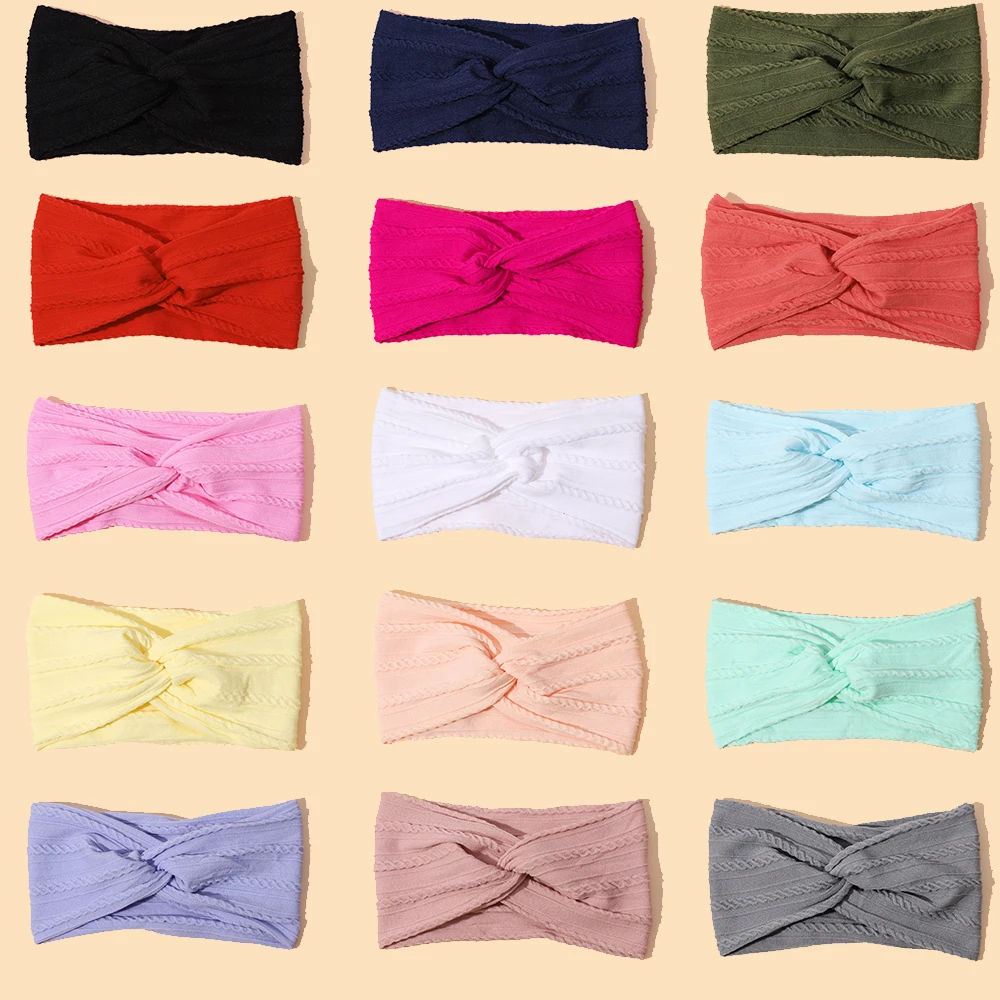 Diadema bebé anudada retorcida elástica – variedad de colores - imagen 2