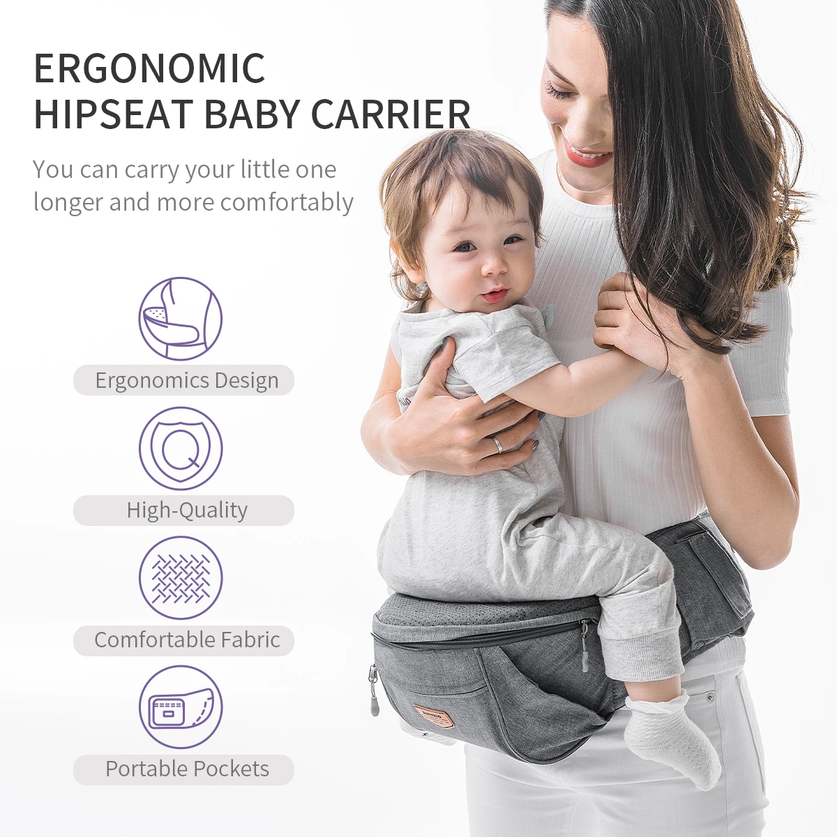 Sunveno Portabebés Ergonómico para Bebé desde Recién Nacido - imagen 4