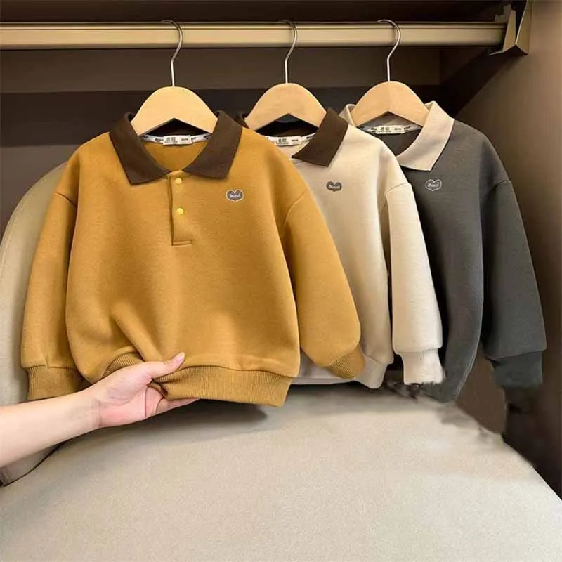 Jersey de otoño manga larga infantil con letras informales