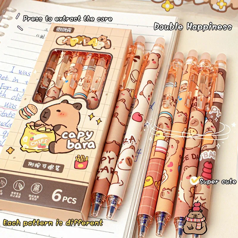 Bolígrafos de gel Capybara de secado rápido – Estilo kawaii borrable - imagen 2