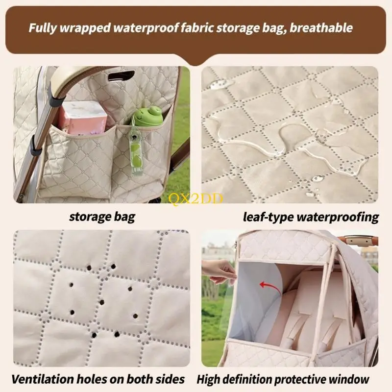 Funda impermeable para cochecito QX2D – Resistente a desgarros con tela PET - imagen 5