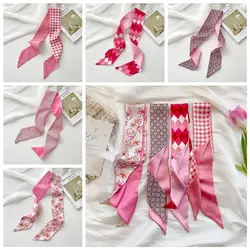 Diadema con lazo de flores rosa para niña