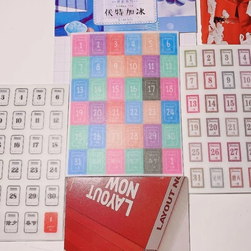 Juego de pegatinas para calendario anual con recordatorios