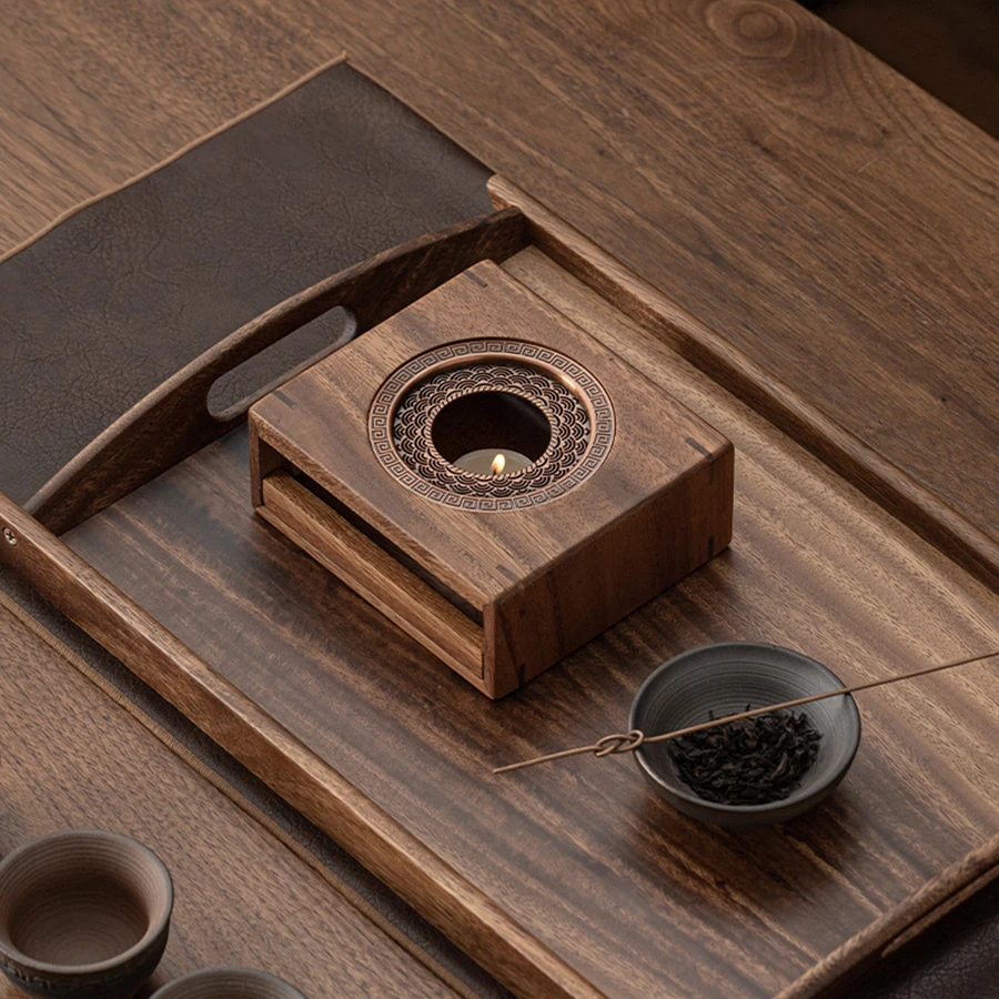 Calentador de tetera en madera elegante para té y decoración - imagen 5