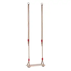 Columpio de madera exterior con asiento plano ajustable y cuerda
