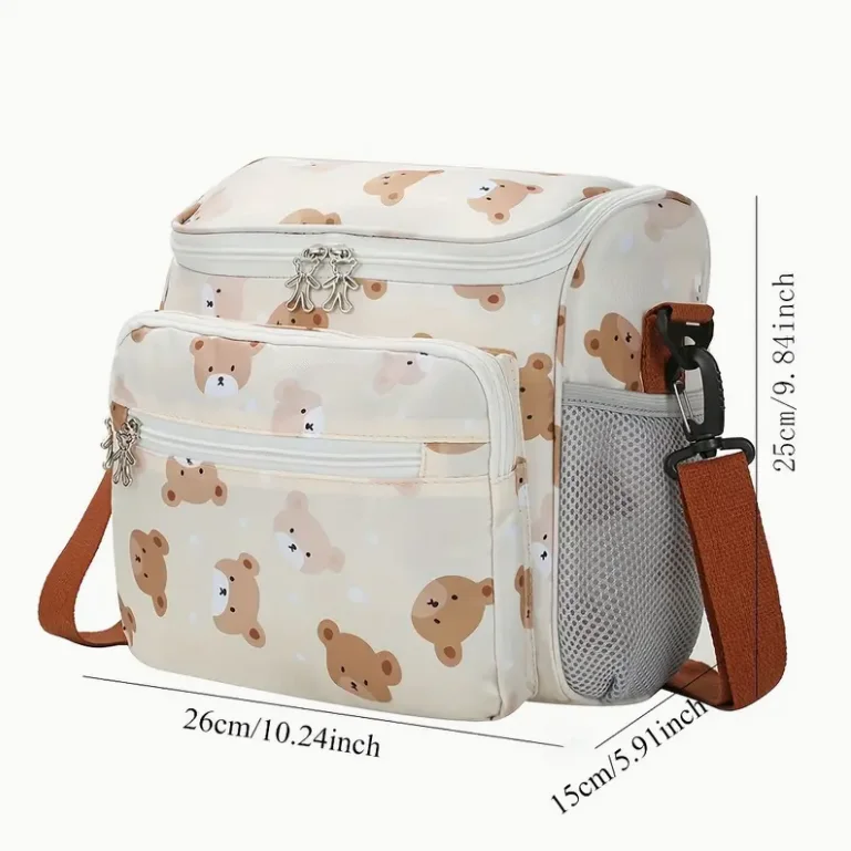 Bolso bandolera maternidad con múltiples bolsillos externos