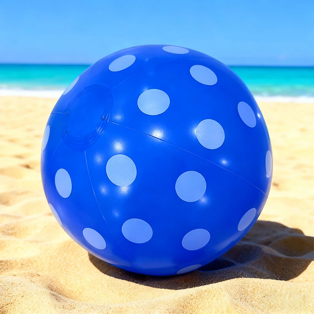 Pelota inflable de PVC con diseño de puntos y rayas