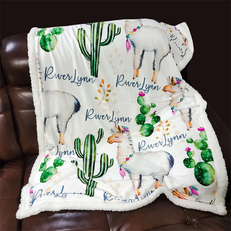 Manta Sherpa personalizada con nombre para bebé - imagen 5