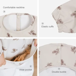 Babero impermeable de manga larga con bolsillo para niños