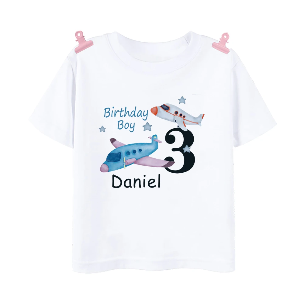 Camiseta infantil personalizada con diseño avión para fiesta de cumpleaños - imagen 5