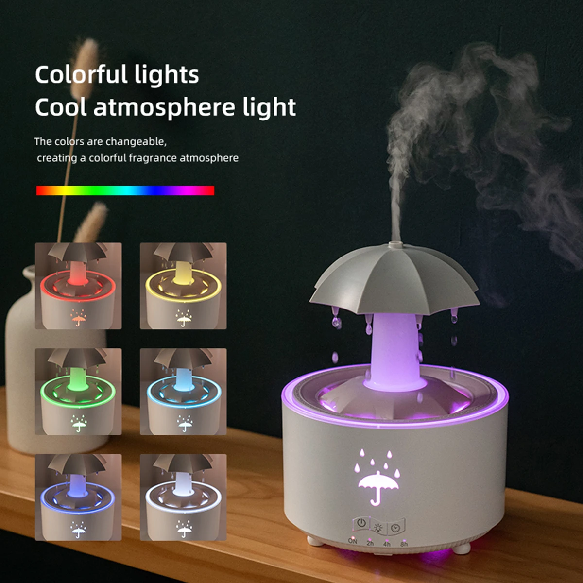 Humidificador con efecto lluvia y luz nocturna para bebés - imagen 3