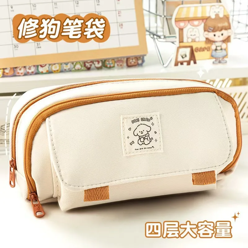 Estuche de lápices retro con cremallera y diseño cachorro - imagen 2