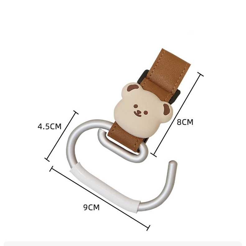 Ganchos para cochecito de bebé con diseño de oso, gancho colgante - imagen 4