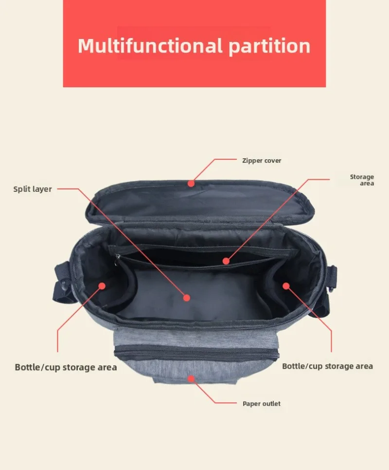 Bolsa colgante impermeable para cochecito