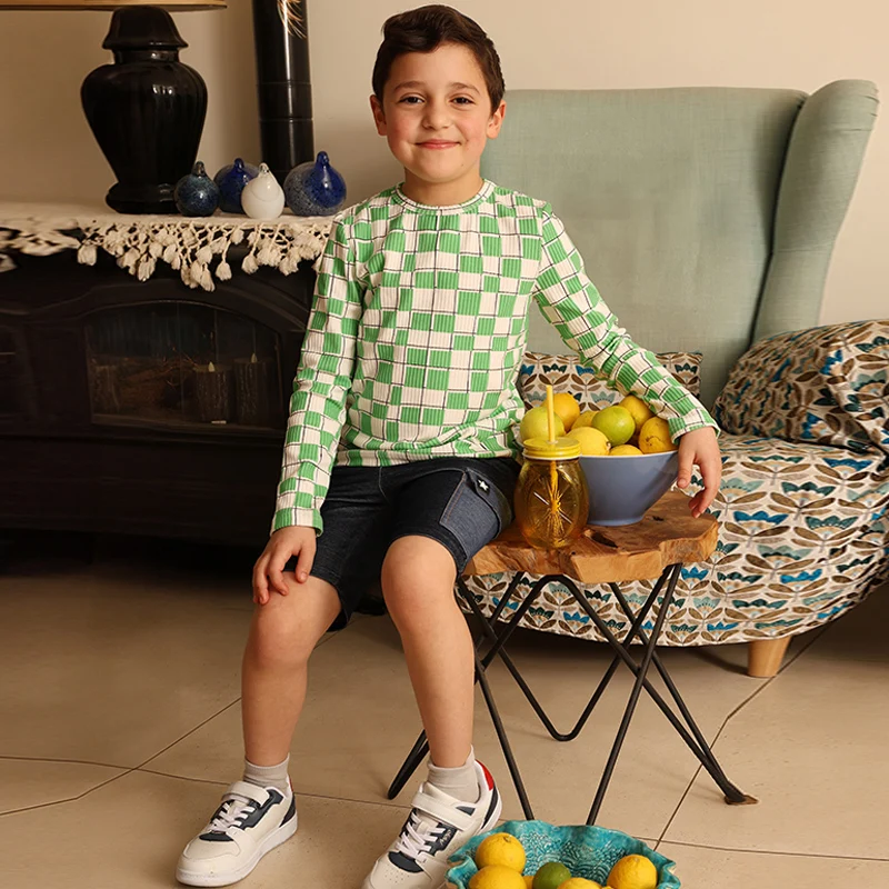 Conjunto de verano para niños con camiseta vaquera y leggings - imagen 2