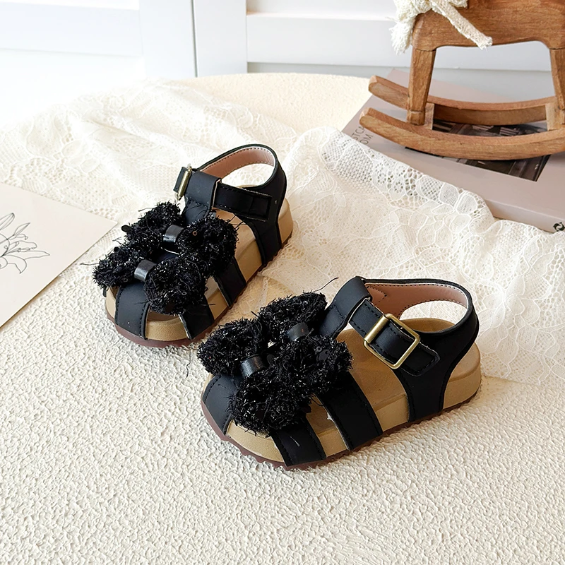 Sandalias de verano con lazo antideslizantes para niñas, suaves - imagen 3