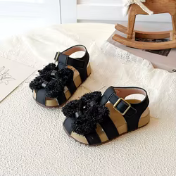 Sandalias de verano con lazo antideslizantes para niñas, suaves