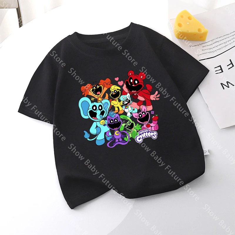 Camiseta niño negra Smilings Critters estampado dibujos animados
