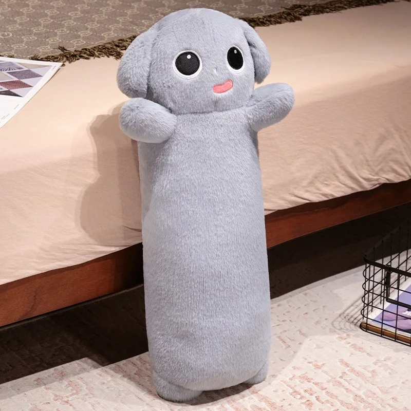 Peluche perro largo Kawaii, forma alargada para abrazar