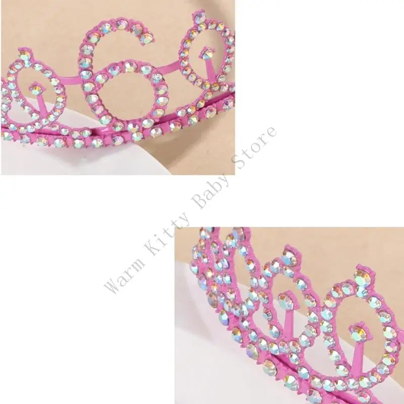 Tiara de princesa con corona de pedrería para fiesta infantil