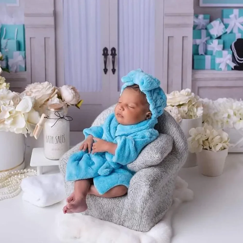 Albornoz con capucha para bebé – bata de baño recién nacido - imagen 3