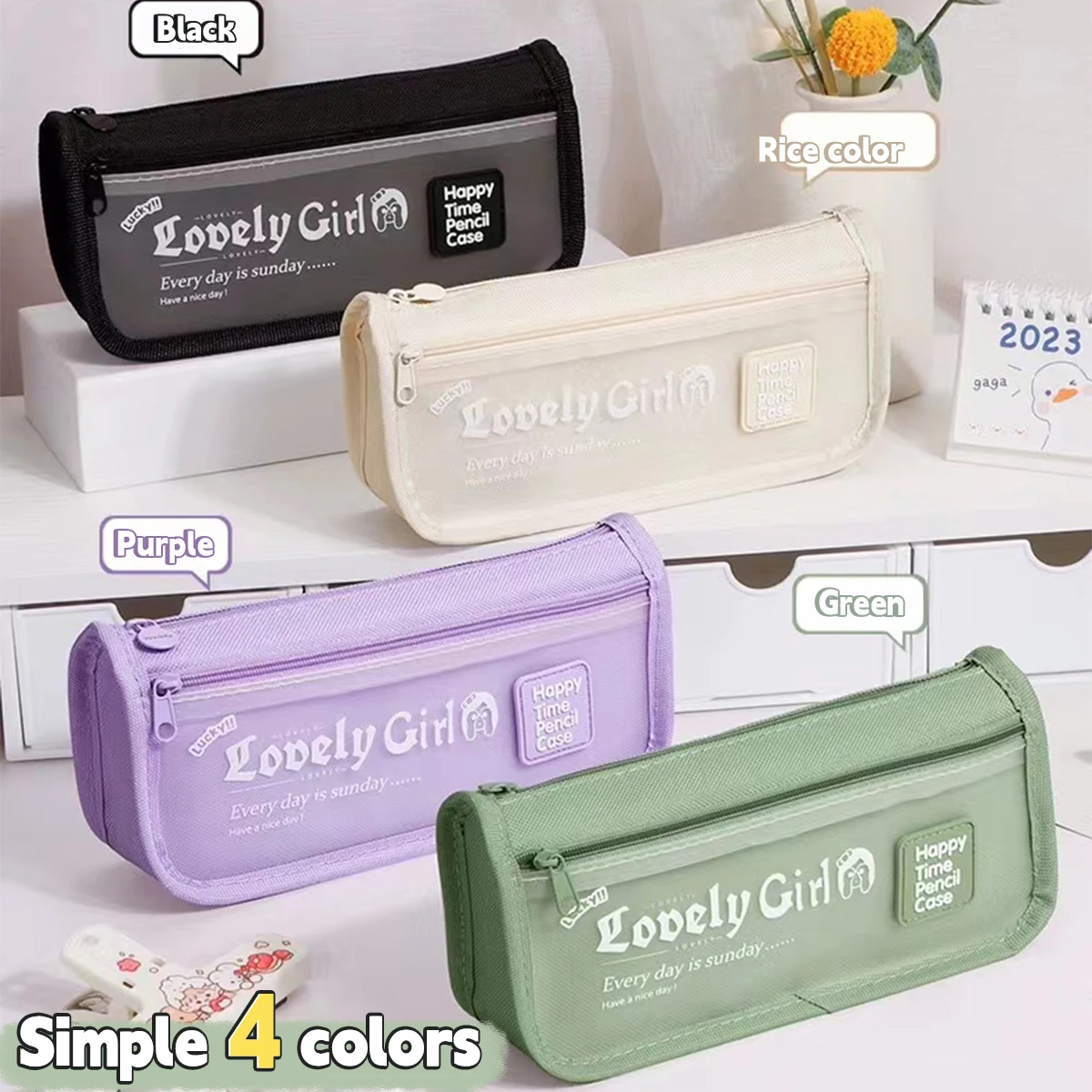 Estuche transparente de lápices – Organizador escolar infantil - imagen 3