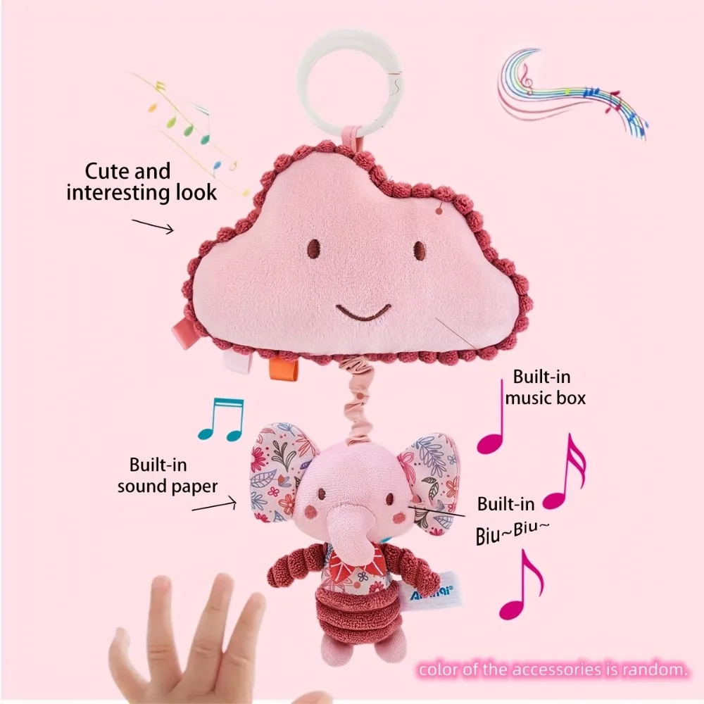Juguete musical sensorial de conejo para cochecito con crujidos - imagen 3