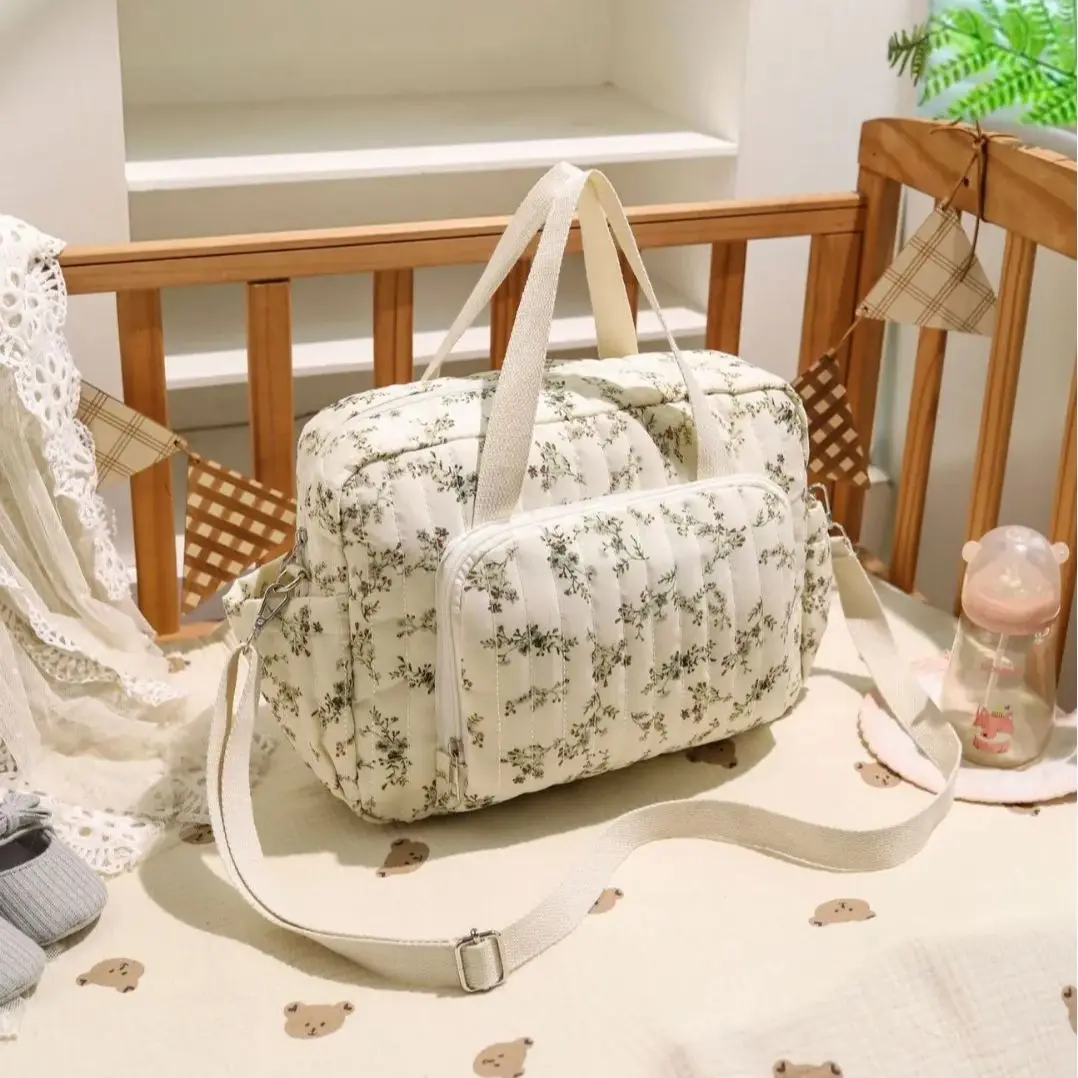Bolsa de pañales acolchada con bordado estilo coreano para bebé - imagen 5